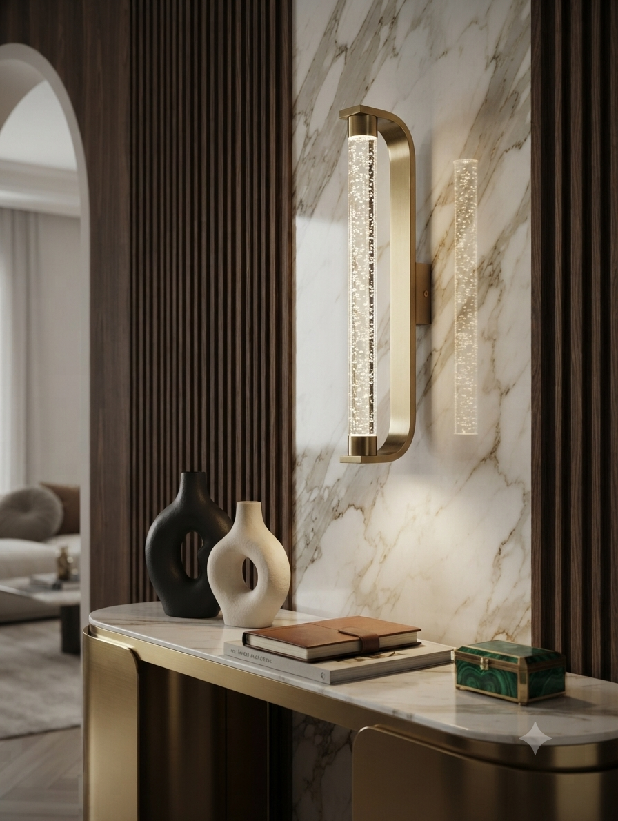 Luxury Bubble Glass Gold Wall Sconce | Modern LED Accent Lighting
