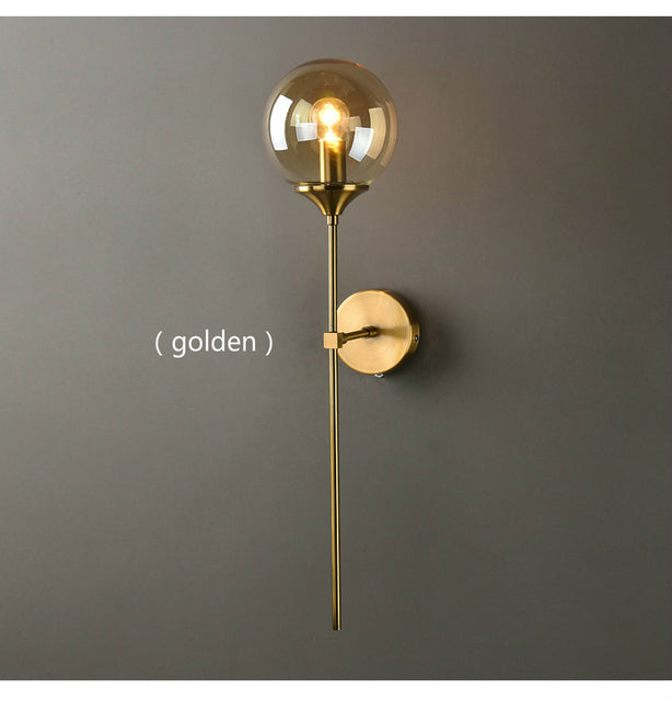 GLASS GLOBE WALL SCONCE - AURA LIGHT
