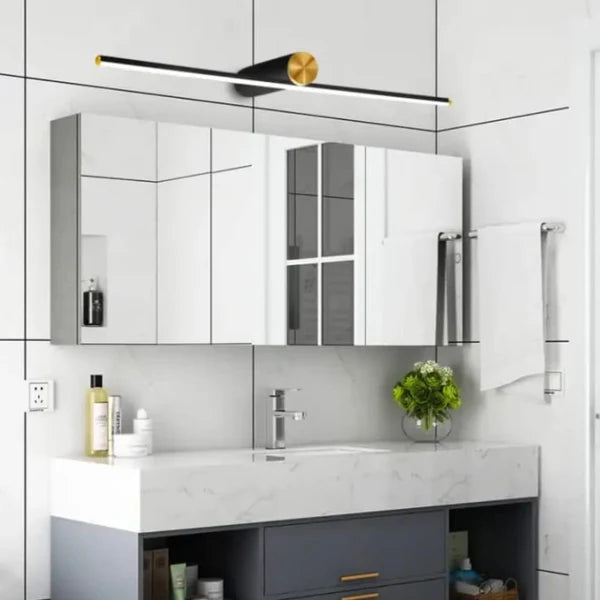 BLACK AND GOLD SLEEK MIRROR LIGHT - AURA LIGHT