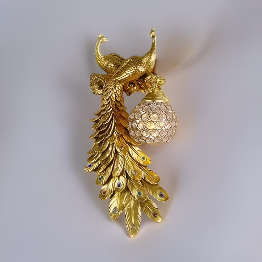 DECORATIVE PEACOCK WALL LIGHT - AURA LIGHT