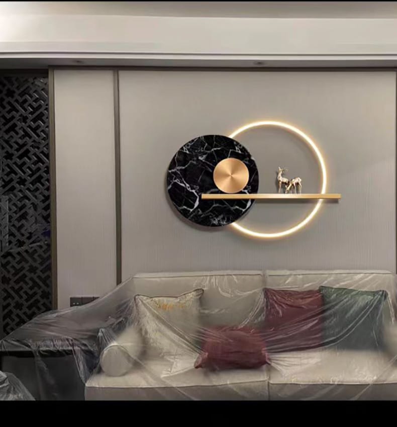 Black circular light - AURA LIGHT