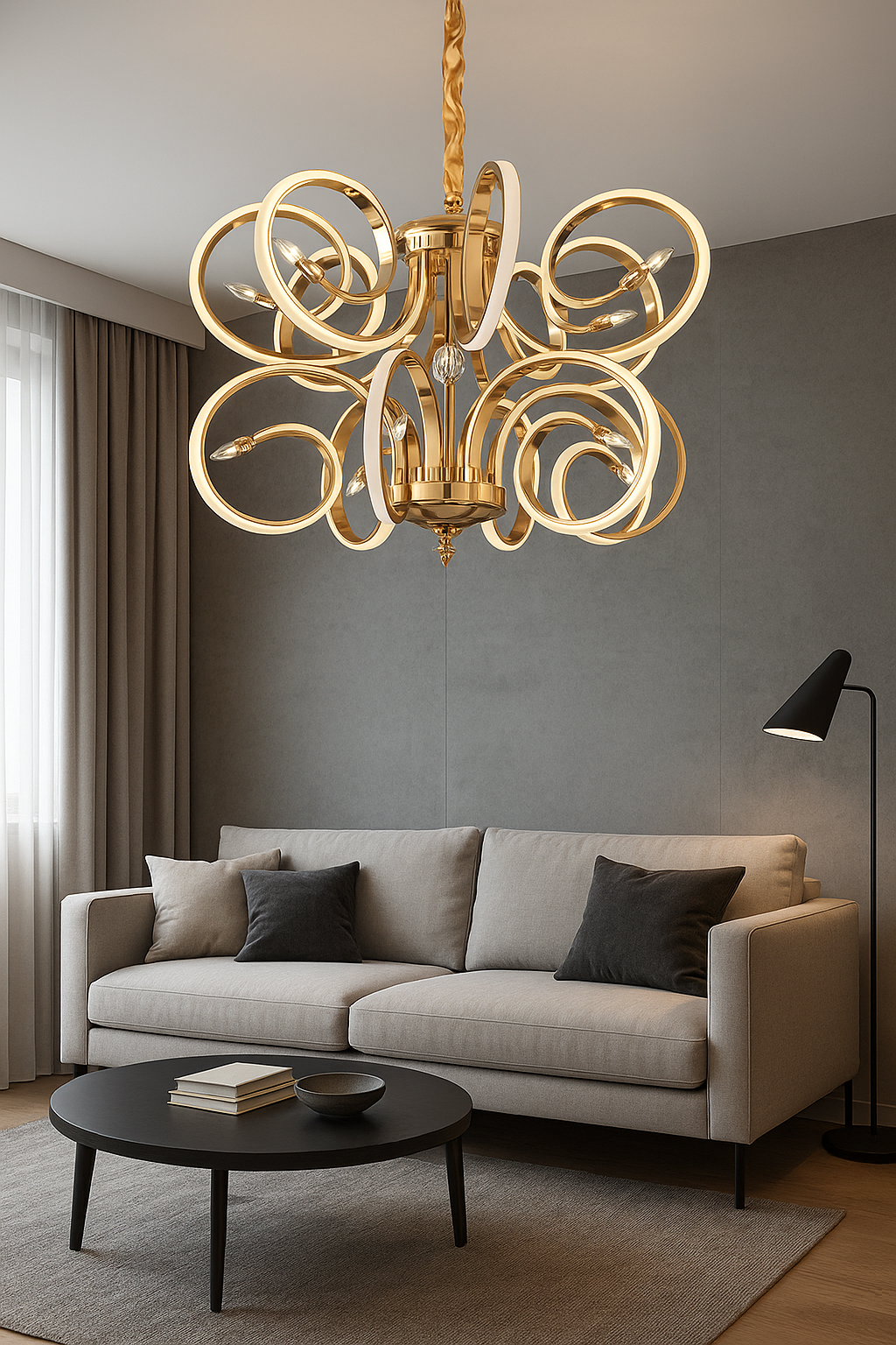 Led strip chandelier - AURA LIGHT