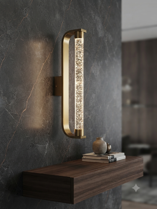 Luxury Bubble Glass Gold Wall Sconce | Modern LED Accent Lighting