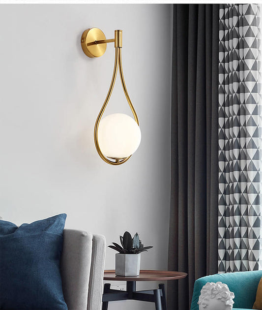 LUXURY GLASS & GLOBE WALL SCONE - AURA LIGHT