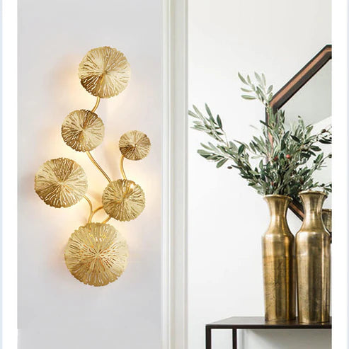 NORDIC GOLD LOTUS LEAF WALL LIGHT - AURA LIGHT