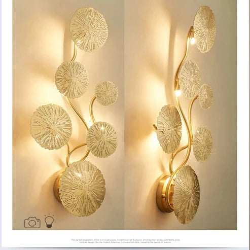 NORDIC GOLD LOTUS LEAF WALL LIGHT - AURA LIGHT