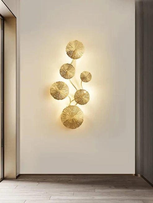 NORDIC GOLD LOTUS LEAF WALL LIGHT - AURA LIGHT