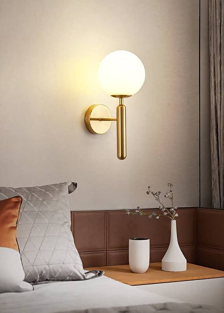 MODERN GLASS BALL WALL LAMP - AURA LIGHT
