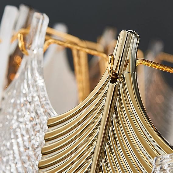 MULTI SHADE FEATHER CHANDELIER - AURA LIGHT