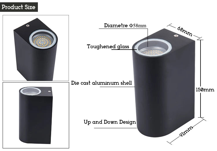 MODERN OUTDOOR DOUBLE SIDE WALL LIGHT - AURA LIGHT