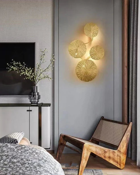 NORDIC GOLD LOTUS LEAF WALL LIGHT - AURA LIGHT