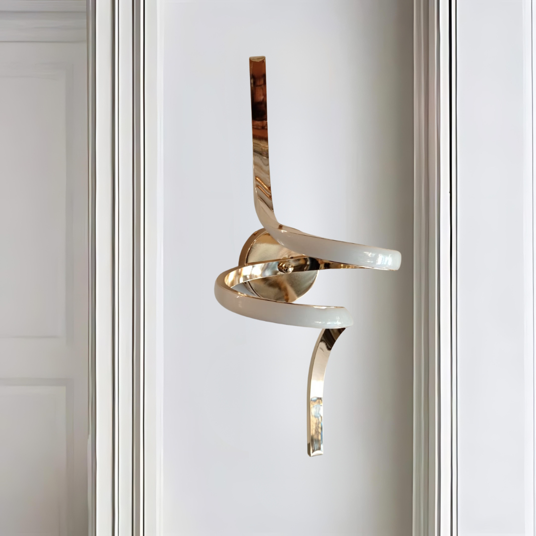 GOLD SPIRAL WALL SCONE - AURA LIGHT