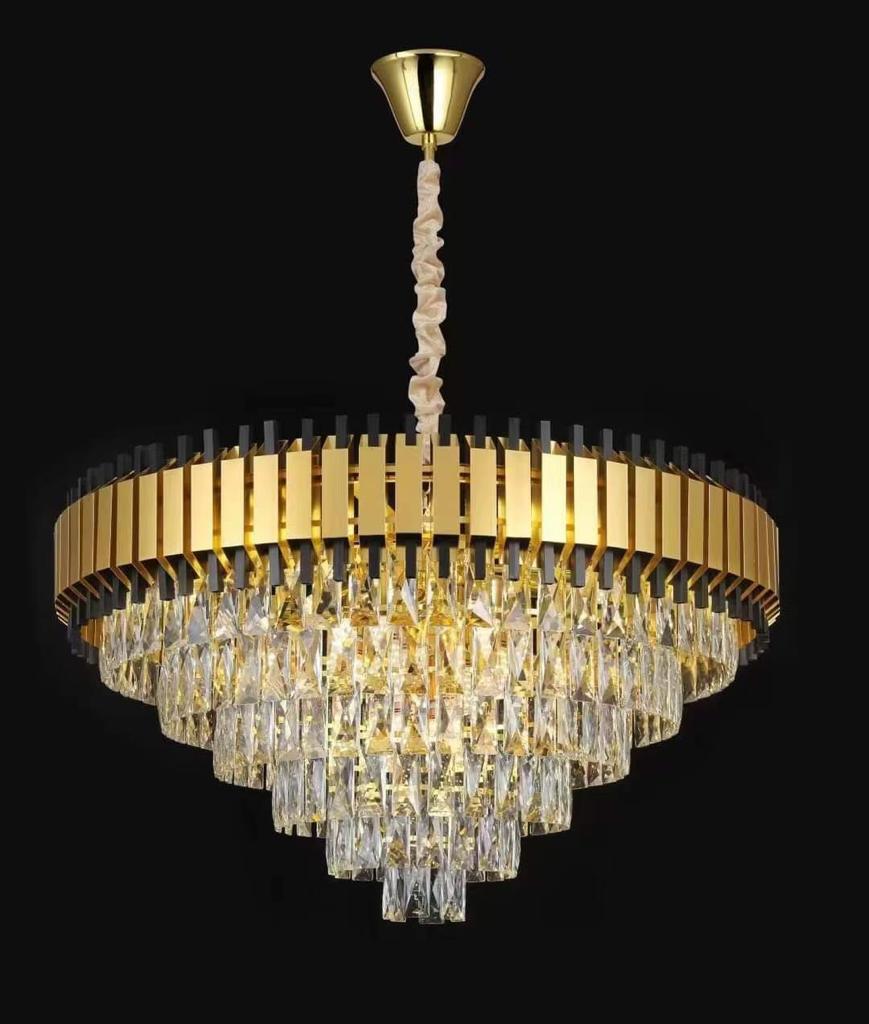 MODERN LUXURY BLACK & GOLD CHANDELIER - AURA LIGHT
