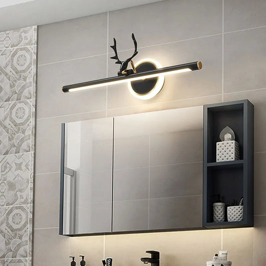 MODERN MIRROR LIGHT BLACK & GOLD SHADE - AURA LIGHT