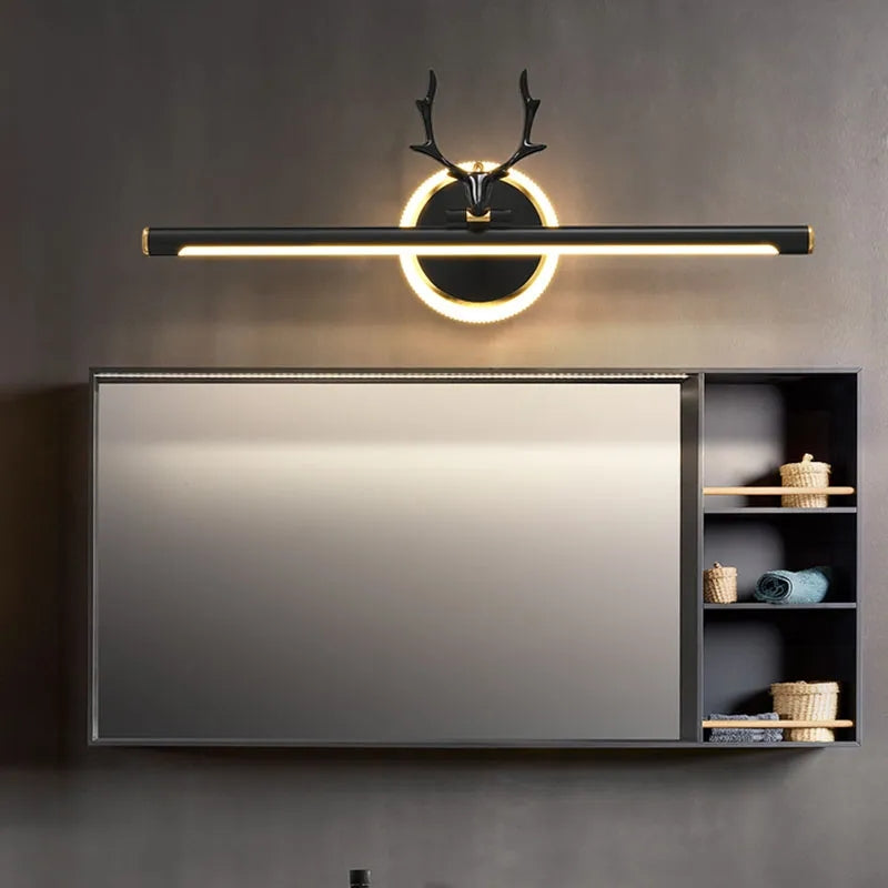 MODERN MIRROR LIGHT BLACK & GOLD SHADE - AURA LIGHT