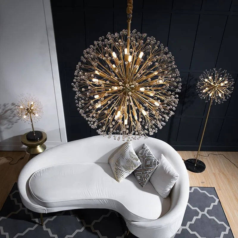MODERN LUXURY LED CRYSTAL CHANDELIER DANDELION LIGHT - AURA LIGHT