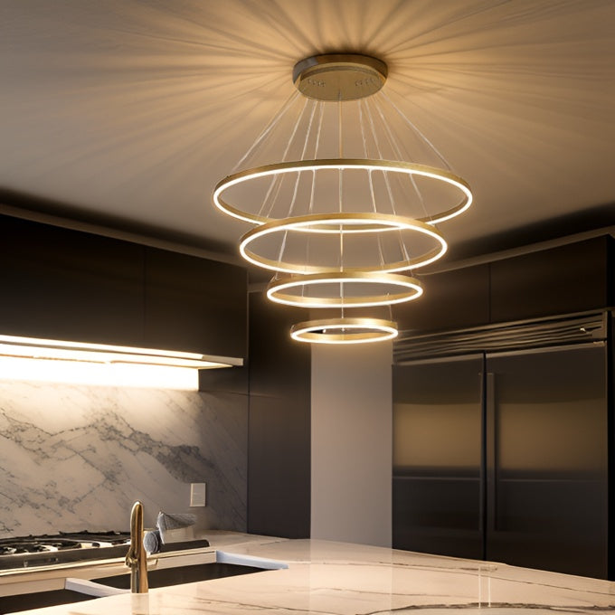 4 RINGS CIRCULAR CHANDELIER - AURA LIGHT