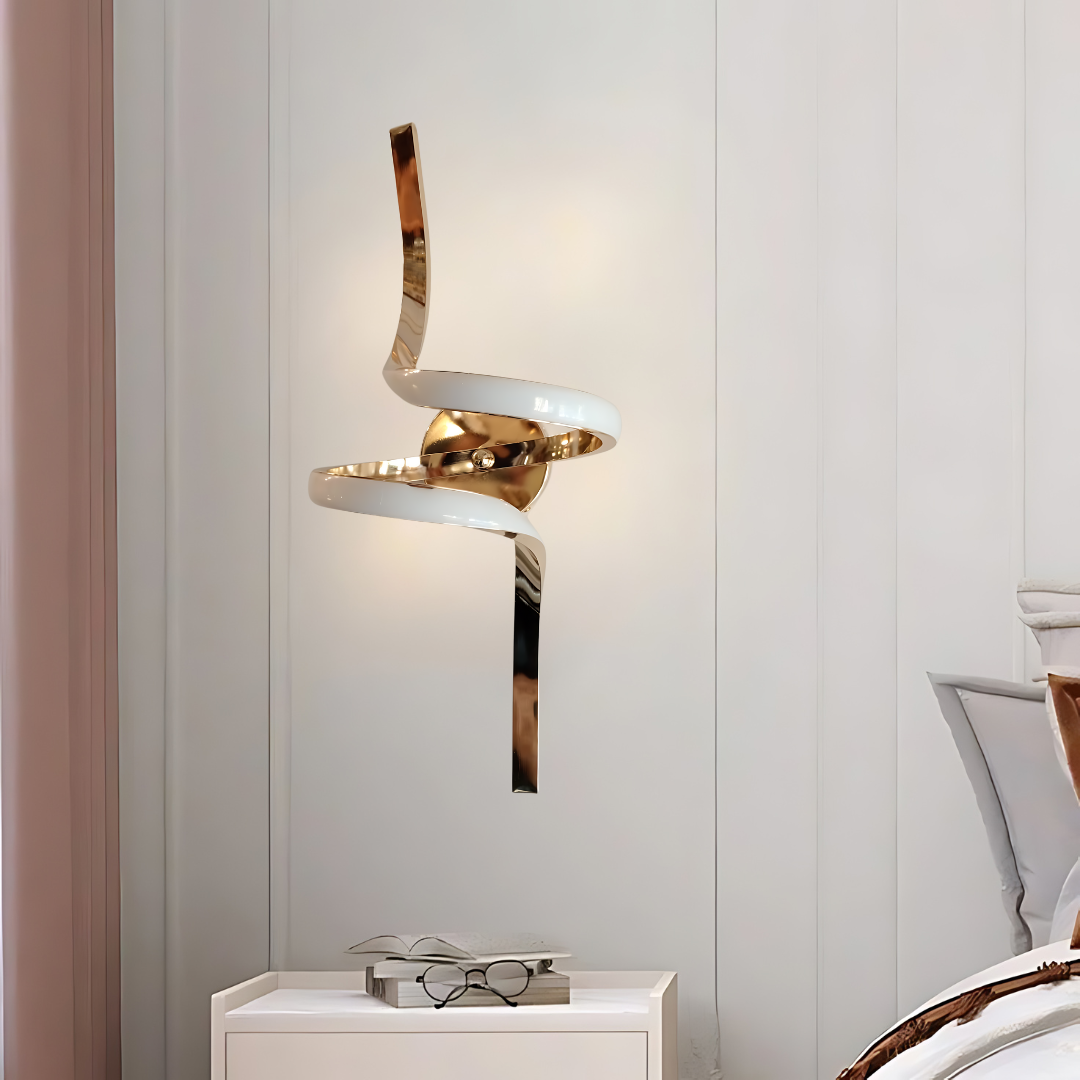 GOLD SPIRAL WALL SCONE - AURA LIGHT