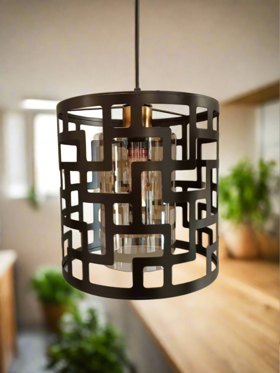 VINTAGE METAL CAGE HANGING PENDANT - AURA LIGHT