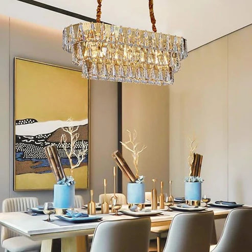 MODERN CRYSTAL CHANDELIER - AURA LIGHT