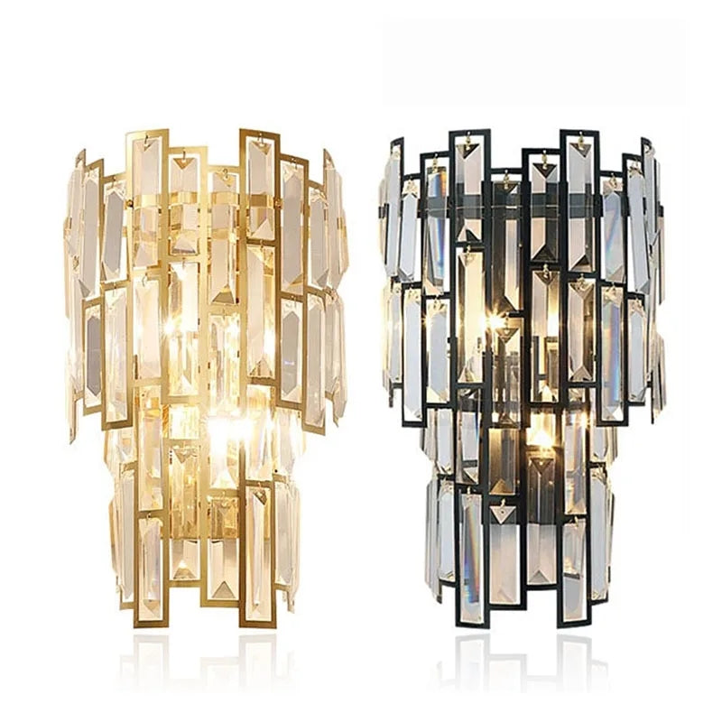 CRYSTAL GLASS SHADE WALL LIGHT - AURA LIGHT