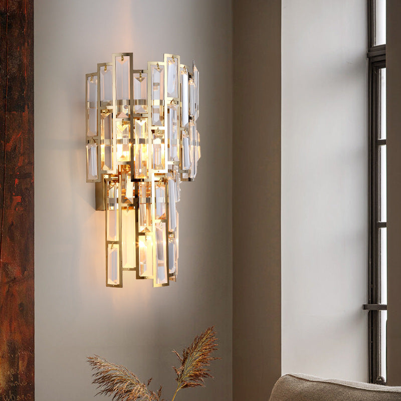 CRYSTAL GLASS SHADE WALL LIGHT - AURA LIGHT