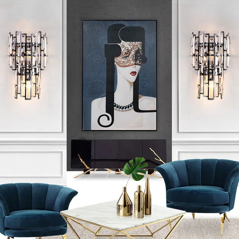 CRYSTAL GLASS SHADE WALL LIGHT - AURA LIGHT