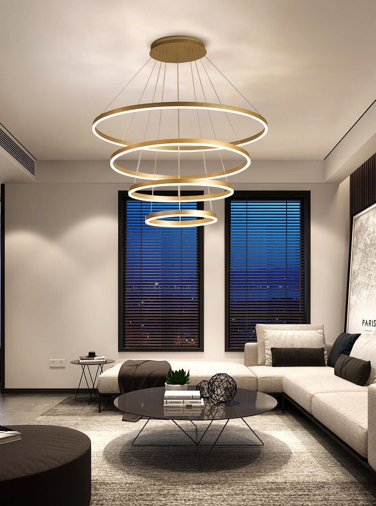 4 RINGS CIRCULAR CHANDELIER - AURA LIGHT