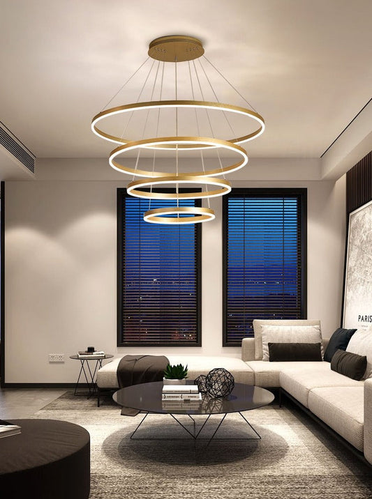 4 RINGS CIRCULAR CHANDELIER - AURA LIGHT