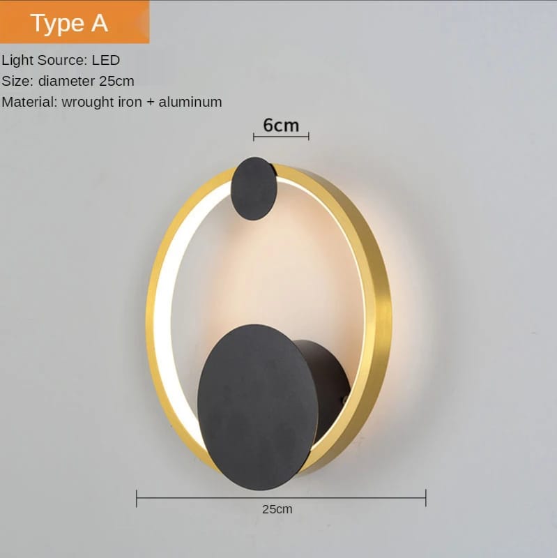 ROUND GOLD WALL FIXTURE - AURA LIGHT