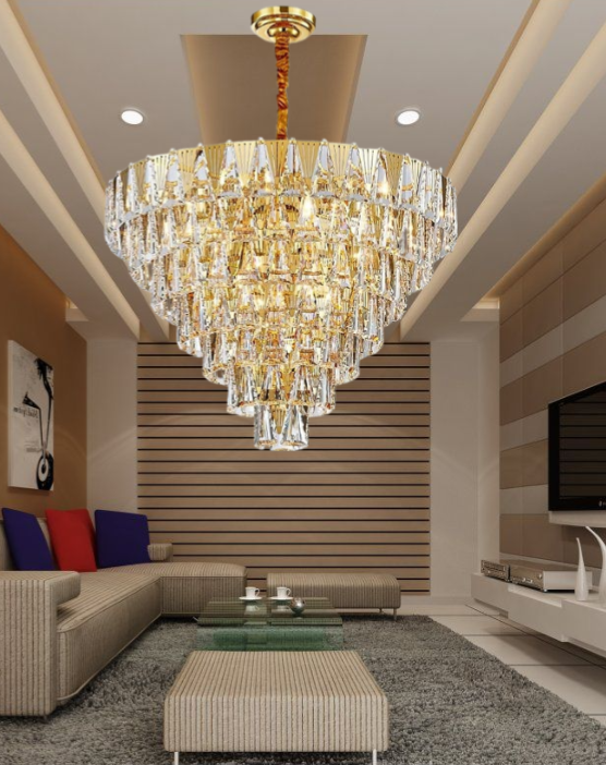 CRYSTAL GOLD CHANDELIER - AURA LIGHT
