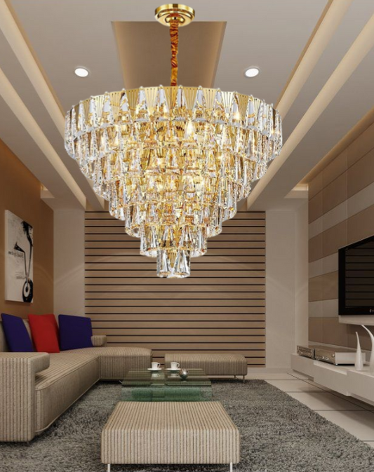 CRYSTAL GOLD CHANDELIER - AURA LIGHT