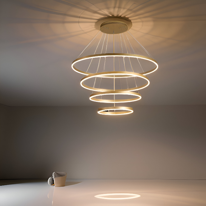 4 RINGS CIRCULAR CHANDELIER - AURA LIGHT
