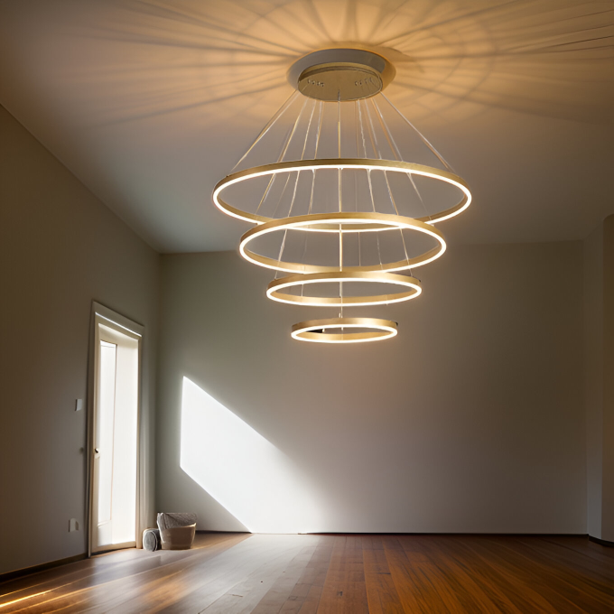 4 RINGS CIRCULAR CHANDELIER - AURA LIGHT