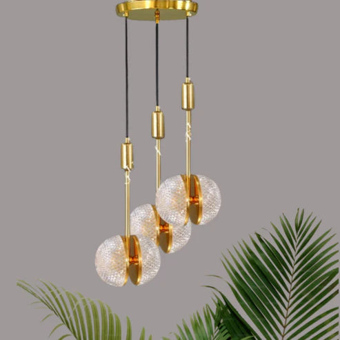 CRYSTAL SEMI GLOBE HANGING LIGHT - AURA LIGHT