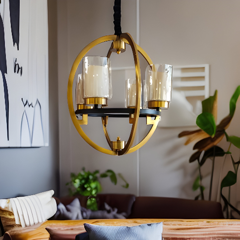 RUSTIC GLOBE CHANDELIER 4 LIGHTS - AURA LIGHT