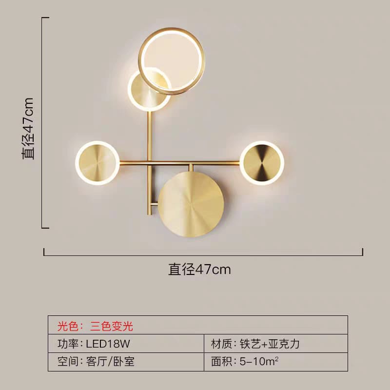 4 circle wall light - AURA LIGHT