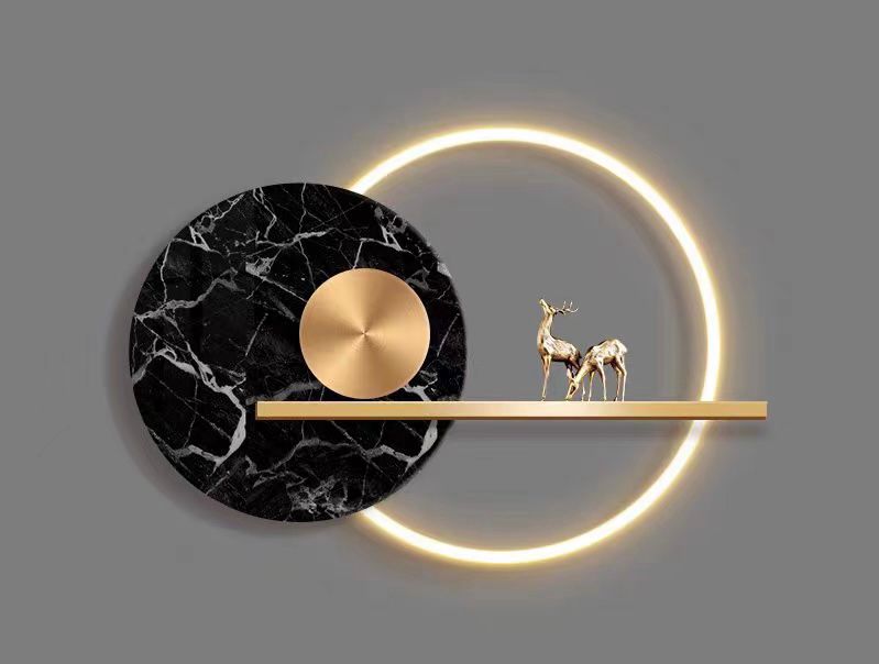 Black circular light - AURA LIGHT