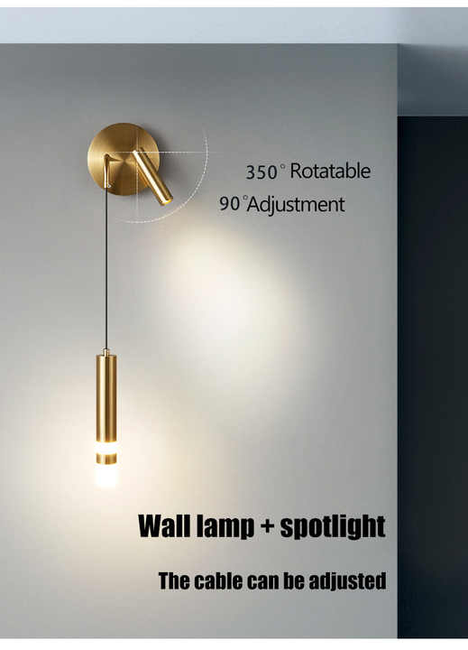 BEDSIDE LIGHT WITH SPOTLIGHT - AURA LIGHT